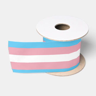 Blaue rosa weiße Streifen des Transgender-Stolz-| Satinband