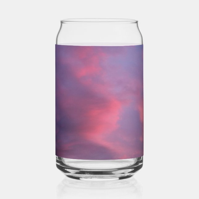 Blaue rosa Wolken Dosenglas (Vorderseite)