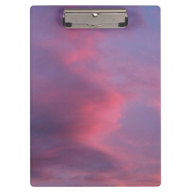 Blaue rosa Wolken Klemmbrett (Vorderseite)