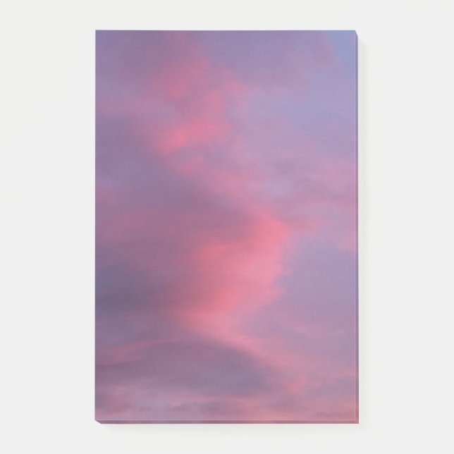 Blaue rosa Wolken Post-it Klebezettel (Vorderseite)