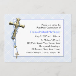 Blaue Rosarden, Kreuz, religiöse Einladung