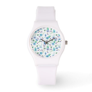 Blaue Rose Armbanduhr