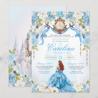 Blaue Rose Aschenputtel Königliche Prinzessin Quin Einladung