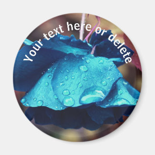 Blaue Rose Blume Abstrakt Personalisiert Magnet