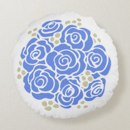 Blaue Rose Blume Blumenstrauß runder Kopfkissen Rundes Kissen