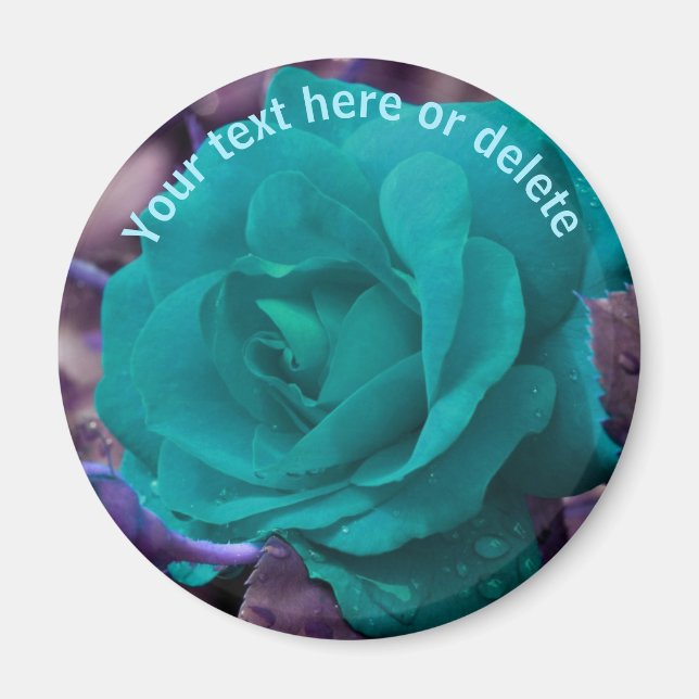 Blaue Rose Blume Personalisiert Magnet (Vorne)