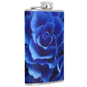 Blaue Rose Blume Pflanze Romantik Flachmann