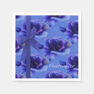 Blaue Rose Blumenmuster Napkins Serviette