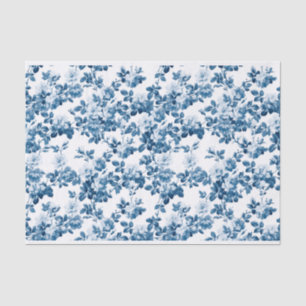 Blaue Rose Blumenrinde Blume Muster Seidenpapier