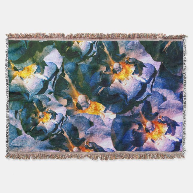 Blaue Rose, Blumentraum Blumenkohl Decke (Vorderseite)
