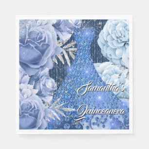 Blaue Rose Blütenweibchen Geburtstag Serviette