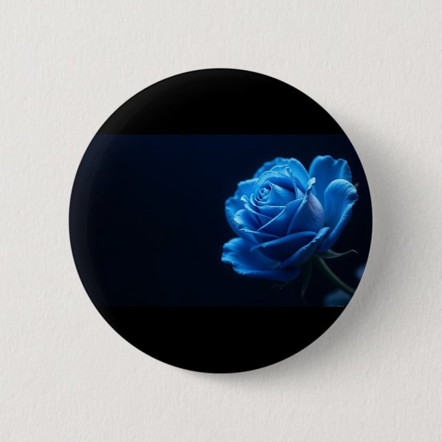 blaue Rose  Button (Vorderseite)