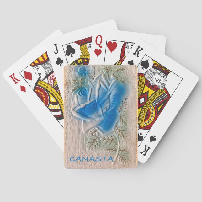 BLAUE ROSE CANASTA CARDS SPIELKARTEN (Rückseite)