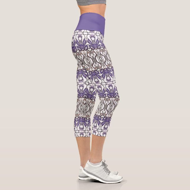 Blaue Rose Capri Leggings (Rechts)