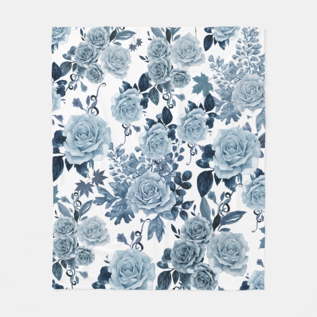 Blaue Rose Fleecedecke (Vorderseite)