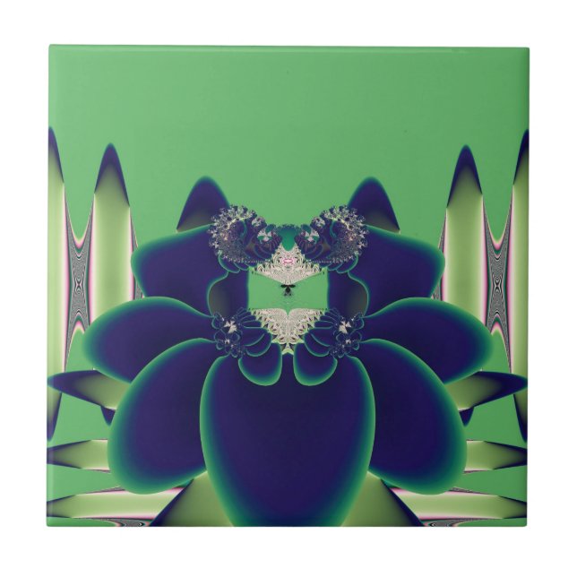 Blaue Rose Fliese (Vorderseite)