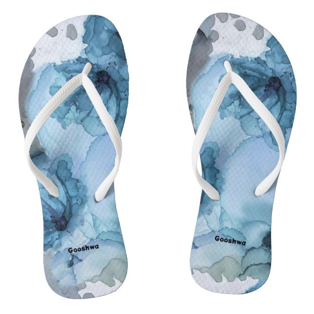 Blaue Rose Flip Flops, schlanke Riemen Flops (Fußbett)
