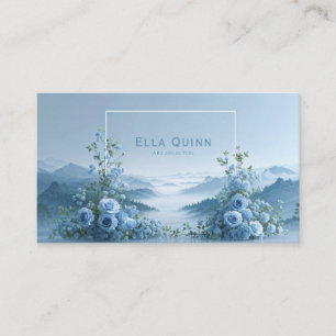 Blaue Rose Floral und Misty Mountain Valley Visitenkarte
