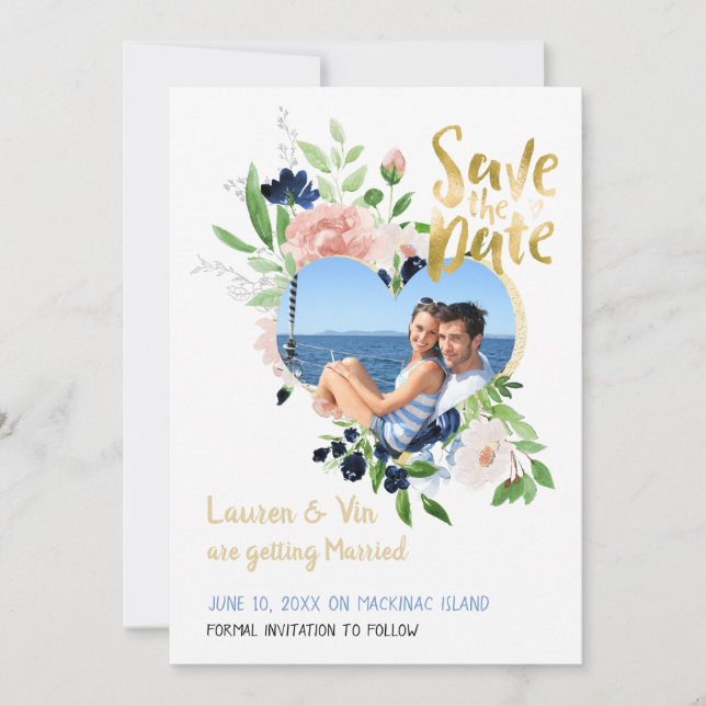 Blaue Rose Foto Speichern Sie das Datum Save The Date (Vorderseite)