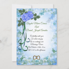 Blaue Rose - Frühjahr-Hochzeit Einladung