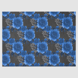 Blaue Rose für das Dekoupage der Holzkohle Seidenpapier