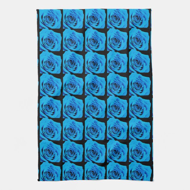 Blaue Rose Geschirrtuch (Vertikal)
