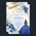 Blaue Rose Girl Charra 15. Geburtstag Einladung<br><div class="desc">Blauer Navy Rose Girl Charra 15. Geburtstag EinladungMis Quince Anos,  15. Geburtstag, </div>