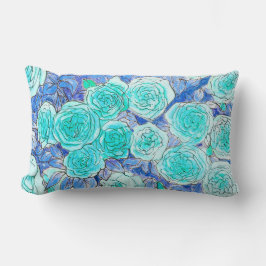 Blaue Rose, Grüne Blätter Rose Garten Sommer Blume Lendenkissen