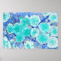 Blaue Rose, Grüne Blätter Rose Garten Sommer Blume