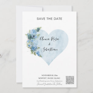 *~* Blaue Rose Herzstück AR6 QR WEDD SPEICHERN Einladung
