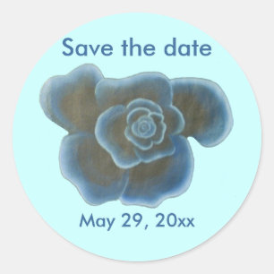Blaue Rose, Hochzeit, Save the Date, Aufkleber