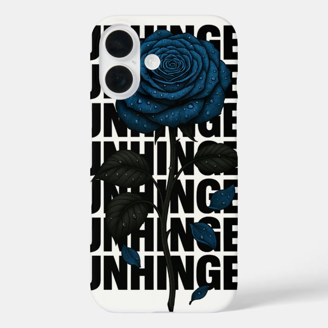 Blaue Rose-Ikonen-Designerube iPhone 16 Hülle (Rückseite)