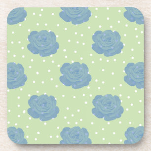 Blaue Rose im grünen Hintergrund Untersetzer