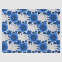 Blaue Rose im weißen Dekoupage