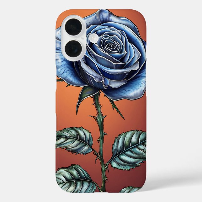 Blaue Rose iPhone 16 Hülle (Rückseite)