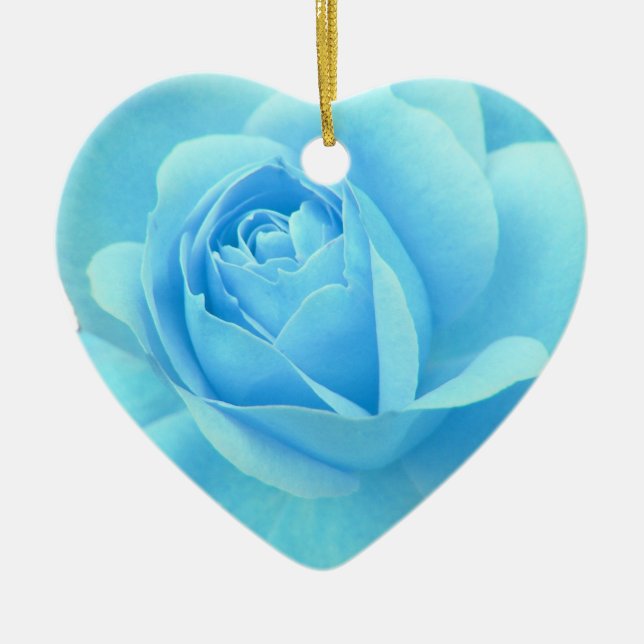 Blaue Rose Keramik Ornament (Vorne)