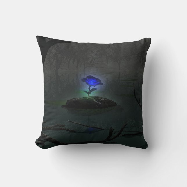 Blaue Rose Kissen (Vorderseite)