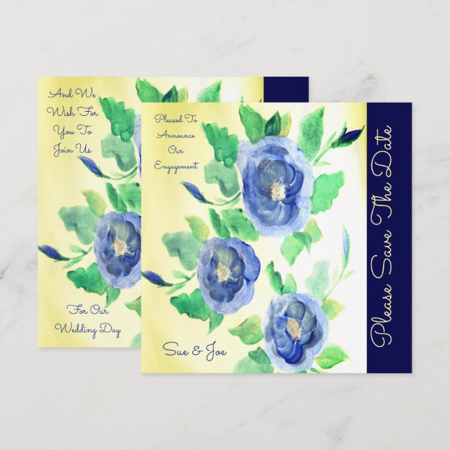 Blaue Rose Künstlerisch Ankündigung (Vorne/Hinten)