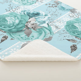 Blaue Rose mit Lace Sherpadecke