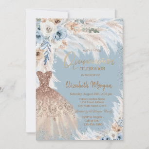 Blaue Rose Pampas Grass Dress Light Blue Einladung