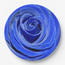 Blaue Rose Pappteller