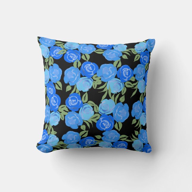 Blaue Rose Pillow Kissen (Vorderseite)