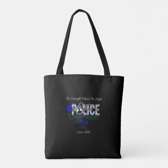 Blaue Rose - Polizeiliche Ehefrau Tasche (Rückseite)