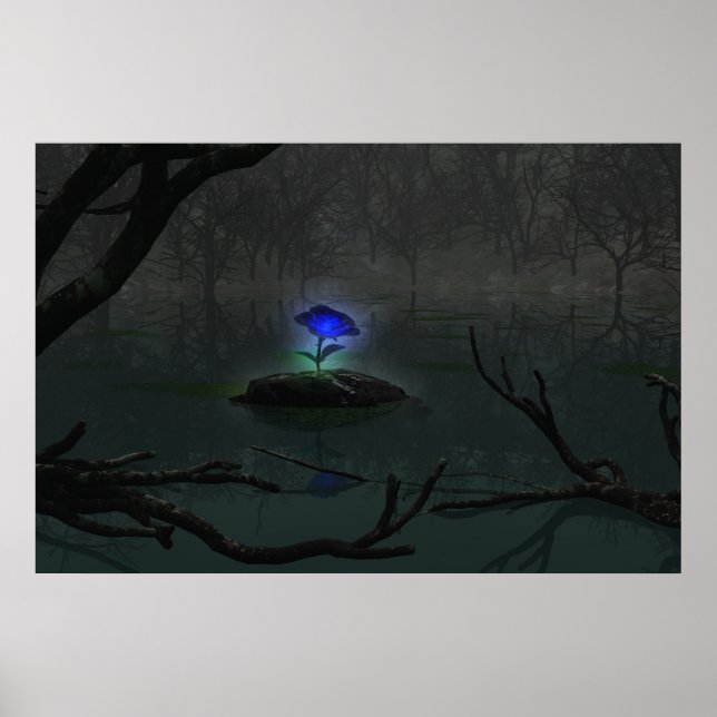 Blaue Rose Poster (Vorne)