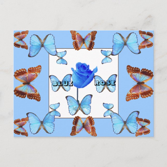 BLAUE ROSE! Postkarte (Vorderseite)