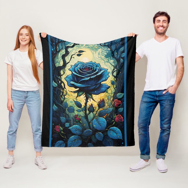 Blaue Rose Reben 1 Fleecedecke (Beispiel)