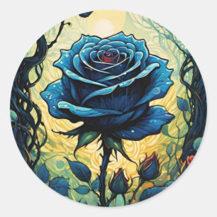 Blaue Rose Reben 1 m² Runder Aufkleber