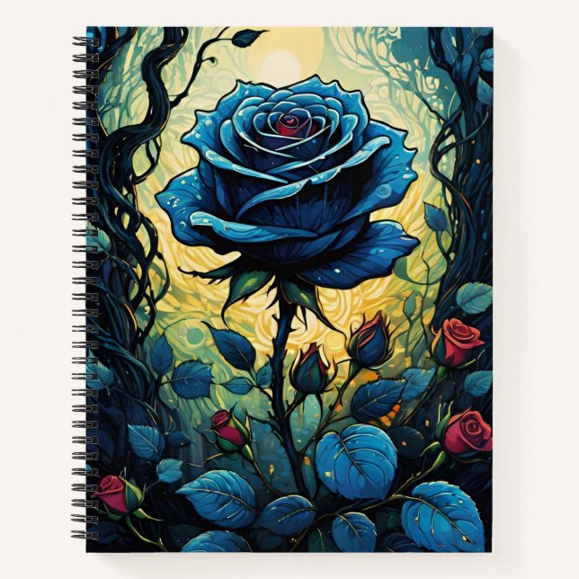 Blaue Rose Reben 1 Notizbuch (Vorderseite)