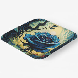 Blaue Rose Reben 1 Pappteller