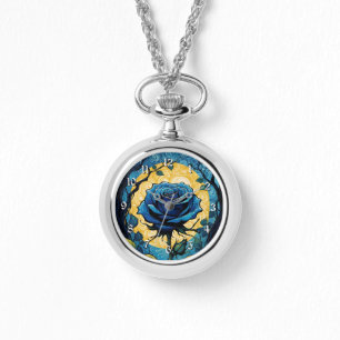 Blaue Rose Reben 3 Armbanduhr